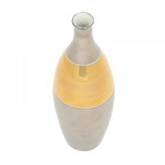  Bitossi Italian Ceramic Vase Metallic Chrome Silver Gold Signed - 2744052