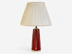 Bitossi Italian Modern Red Ceramic Table Lamp Italy 1950s - 4362804