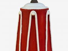 Bitossi Italian Modern Red Ceramic Table Lamp Italy 1950s - 4362806