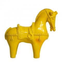  Bitossi Large Bitossi Horse Ceramic Yellow Signed - 2744152