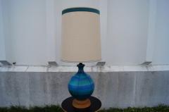  Bitossi Large Blue Green Ceramic Table Lamp by Bitossi - 2988738