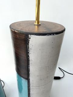  Bitossi Mid Century Pair of Ceramic Lamps Mondrian by Bitossi Italy 1990s - 4625340