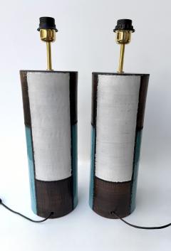  Bitossi Mid Century Pair of Ceramic Lamps Mondrian by Bitossi Italy 1990s - 4625341