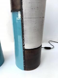 Bitossi Mid Century Pair of Ceramic Lamps Mondrian by Bitossi Italy 1990s - 4625342