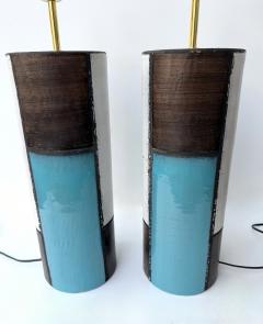  Bitossi Mid Century Pair of Ceramic Lamps Mondrian by Bitossi Italy 1990s - 4625346