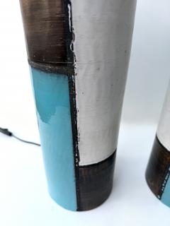  Bitossi Mid Century Pair of Ceramic Lamps Mondrian by Bitossi Italy 1990s - 4625350