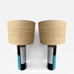  Bitossi Mid Century Pair of Ceramic Lamps Mondrian by Bitossi Italy 1990s - 4626890