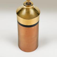  Bitossi Pair of 1960s ceramic Bitossi gold black and copper glazed lamps for Bergbom - 4744362
