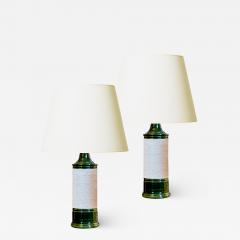  Bitossi Pair of Birchbark Table Lamps by Bitossi for Bergboms - 2878182