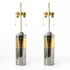  Bitossi Pair of Bitossi Bergboms ceramic table lamps on gold and silver glazes - 3636220