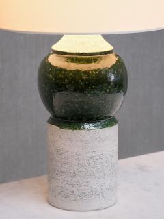  Bitossi Pair of Bitossi Ceramic Table Lamps with Green Glazed Spheres Bergboms 1960s - 4391298