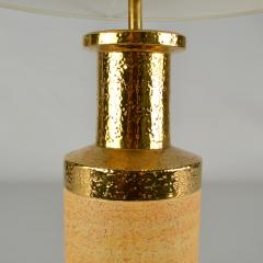  Bitossi Pair of Bitossi Gold and Stoneware Ceramic Italian Table Lamps - 3283366