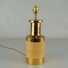  Bitossi Pair of Bitossi Gold and Stoneware Ceramic Italian Table Lamps - 3283369