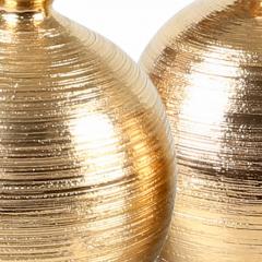  Bitossi Pair of Raked Gilded Lamps by Bitossi for Bergboms - 2869894