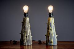  Bitossi Pair of Table Lamps with cratered Glaze 2 by Bitossi - 4529029