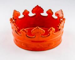  Bitossi Peasant Village Crown Bowl Ceramic Orange Signed - 2743668