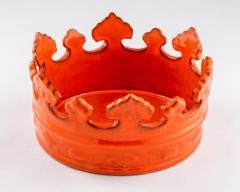  Bitossi Peasant Village Crown Bowl Ceramic Orange Signed - 2743670