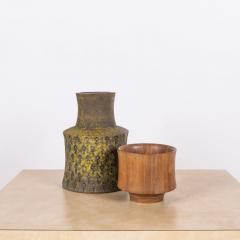  Bitossi Rare Bitossi Vase With Matching Teak Bowl - 3181722