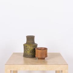  Bitossi Rare Bitossi Vase With Matching Teak Bowl - 3181724