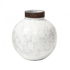  Bitossi Raymor Bitossi White Ball Vase Ceramic Signed - 3339205