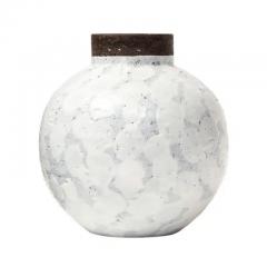  Bitossi Raymor Bitossi White Ball Vase Ceramic Signed - 3339206