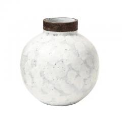  Bitossi Raymor Bitossi White Ball Vase Ceramic Signed - 3339207