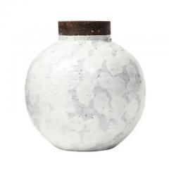  Bitossi Raymor Bitossi White Ball Vase Ceramic Signed - 3339213