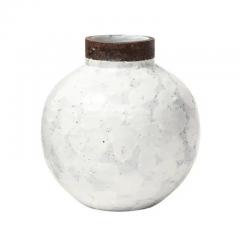  Bitossi Raymor Bitossi White Ball Vase Ceramic Signed - 3339214