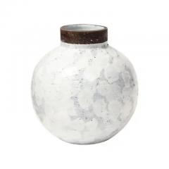  Bitossi Raymor Bitossi White Ball Vase Ceramic Signed - 3339216