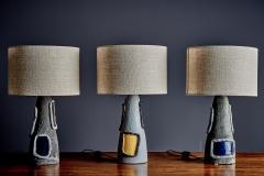  Bitossi Set of Three Bitossi Ceramic Table Lamps with Volcano Glaze - 4510931