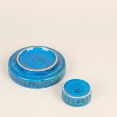  Bitossi Set of Two Bitossi Aldo Londi Rimini Blue Glazed Ceramics Pieces Italy 1960s - 4183809