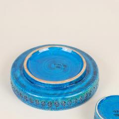  Bitossi Set of Two Bitossi Aldo Londi Rimini Blue Glazed Ceramics Pieces Italy 1960s - 4183811