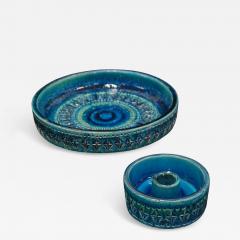  Bitossi Set of Two Bitossi Aldo Londi Rimini Blue Glazed Ceramics Pieces Italy 1960s - 4192177