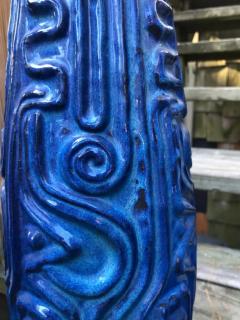  Bitossi Spectacular Pair XL Textured Blue Bitossi Style Ceramic Lamp Mid Century Modern - 3397000