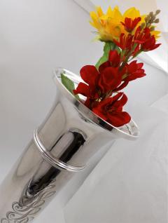  Black Starr Gorham Black Starr Gorham Sterling Silver Trumpet Palace Size Vase in Art Deco Style - 3237224