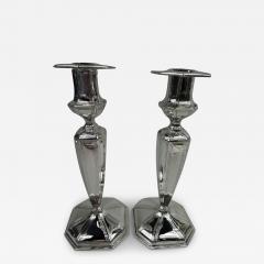  Black Starr Gorham Pair of American Edwardian Georgian Sterling Silver Candlesticks 1927 - 3771211