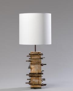  Blend Roma Brutalist handcrafted table lamp in plaster concrete and metal Italy 2020  - 1995482