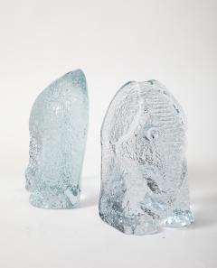  Blenko Glass Co Blenko Ice Blue Elephant Bookends - 3991073