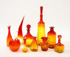  Blenko Glass Co Blenko Orange Art Glass 10pc Set - 2614820