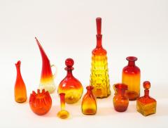  Blenko Glass Co Blenko Orange Art Glass 10pc Set - 2614821