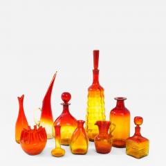  Blenko Glass Co Blenko Orange Art Glass 10pc Set - 2626200