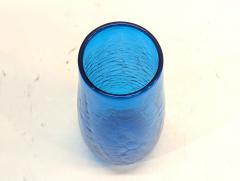  Blenko Glass Co Blenko Persian Blue Crackle Glass Vase Mid Century - 4436050
