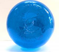  Blenko Glass Co Blenko Persian Blue Crackle Glass Vase Mid Century - 4436052