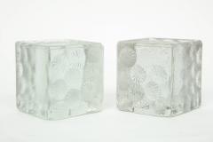  Blenko Glass Co Blenko Solid Glass Block Bookends - 914837