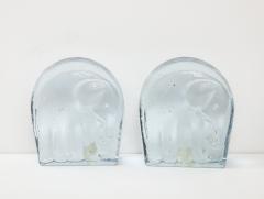  Blenko Glass Co Cast Glass Elephant Bookends - 3259517