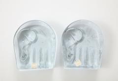  Blenko Glass Co Cast Glass Elephant Bookends - 3259523