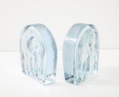  Blenko Glass Co Cast Glass Elephant Bookends - 3259524