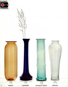  Blenko Glass Co Matching Pair of Large Glass Vases by Don Shepard for Blenko - 4357799