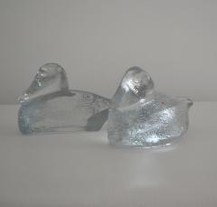  Blenko Glass Co Pair of Hand Blown Glass Bookends - 2110643