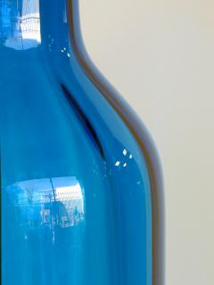  Blenko Glass Co Striking pair of blue art glass bottle form lamps possibly by Blenko Glassworks - 995497
